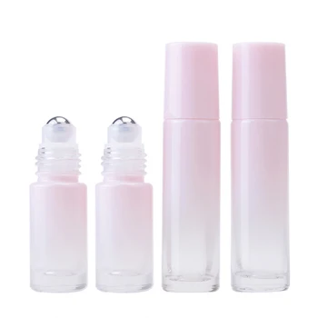 10 Buah Botol Roll On Kaca 5ml 10ml dengan Bola Baja Tahan Karat Botol Parfum Kosong Botol Rol untuk Minyak Esensial