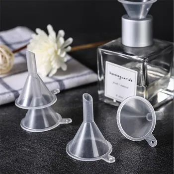 10 Buah Corong Kecil Transparan Plastik Mini untuk Diffuser Parfum Botol Penetes Jus E Alat Pengisi Lab Minyak Esensial Cair