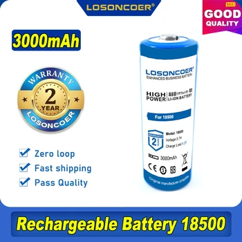 100% Asli Losoncoer 3000 mAh 18500 Baterai 3.7 V Baterai Isi Ulang 18500 Bateria Recarregavel Batteies Baterias ~Dalam Stok