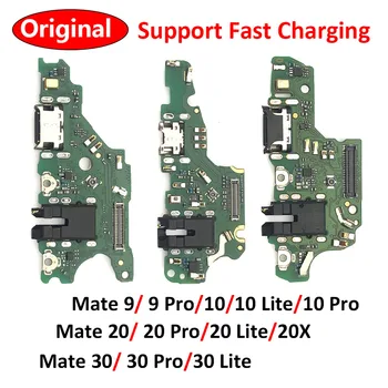 100% Asli untuk Huawei Mate 9 10 20 30 Lite Pro 20X Konektor Dok Pengisi Daya USB Mikro Port Pengisi Daya Kabel Fleksibel Papan Mikrofon