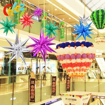 100 Buah / lot DIY Ledakan Bintang Balon Pesta Ulang Tahun Pasar Bar Dekorasi Pernikahan Tetesan Air Balon Foil Perlengkapan Pesta Acara