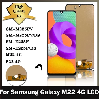 100% UJI LCD untuk Samsung Galaxy M22 Rakitan Digitizer Layar Sentuh Layar Sentuh untuk Samsung M22 4G M225 M225F / DS M225 F22 LCD