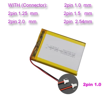 3.7 V 3000 mAh 505573 Baterai Lipo Lithium Li Polimer JST 2Pin 1.0/1.25/1.5/2.54 konektor mm Untuk Bank Daya DashCam Speaker GPS