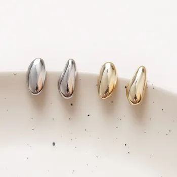 4 Buah Anting-Anting Giwang Telinga Minimalis untuk Perlengkapan Pembuatan Komponen Temuan Perhiasan Kuningan Buatan Tangan DIY Berlapis Emas 14k 8*17mm