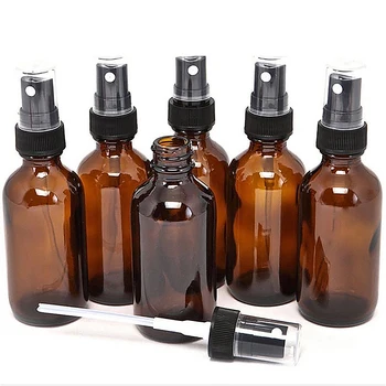 5-100ML Botol Kosong Semprotan Amber Botol Isi Ulang Kaca Coklat Botol Semprot Mini Parfum Aromaterapi Wadah Kosmetik