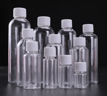 50x5ml-100ml Botol Tutup Ulir Plastik Kosong Portabel Travel Botol Dispenser Botol Sampel Cair Lotion Sampo Kosmetik