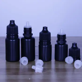 5ml 10ml Botol Penetes Mata Hitam Anti Cahaya Plastik Ujung Runcing Pengeluaran Cairan Tutup Pencegah Jatuh Isi Ulang Kosong