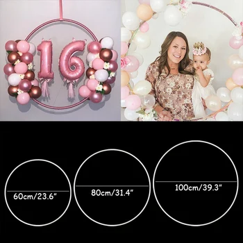 60/80/100 cm Bulat Balon Lingkaran Lingkaran Balon Karangan Bunga Arch Busur Dekorasi Dekorasi Pesta untuk Ulang Tahun Pernikahan Baby Shower Dekorasi