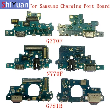 Bagian Papan Konektor Port Pengisian USB Asli Fleksibel untuk Samsung S10 Lite G770F Note 10 Lite N770F S20 FE 5G G780 G781B