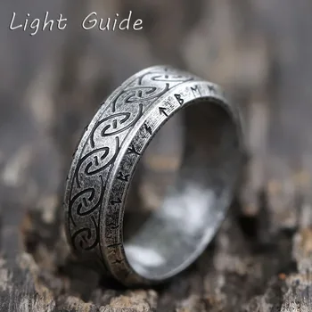 Baru Pria 316L Stainless-Steel Cincin Retro Odin Viking Rune untuk Remaja Cincin Amulet Fashion Perhiasan Hadiah Gratis Pengiriman