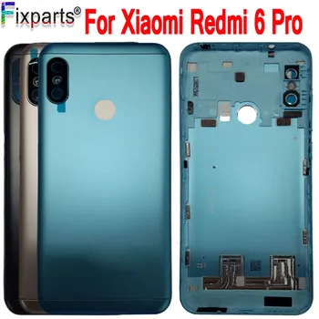 Baru Terbaik untuk Xiaomi Redmi 6 Pro Penutup Baterai Redmi 6pro Penutup Belakang Casing Housing Pintu untuk Xiaomi Mi A2 Lite Casing Belakang