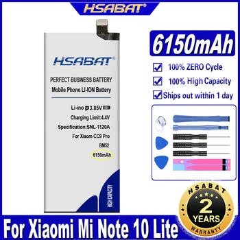 Baterai HSABAT BM52 6150mAh untuk Xiaomi Mi Note 10 / Mi Note 10 Lite / Mi Note 10 Pro / Mi CC9 Pro Baterai M1910F4E, M1910F4G