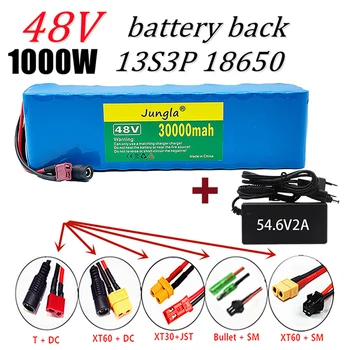 baterai lithium ion 48v 48v 30Ah 1000w Paket Baterai Lithium ion 13S3P Untuk Skuter Sepeda Listrik E-bike 54.6 v dengan pengisi daya BMS+