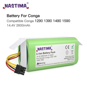 Baterai Pengganti Li-ion NASTIMA 14.4 V 2600mAh Kompatibel dengan Conga Excellence 1290 1390 1490 1590 Deluxe 370 Gutrend 520