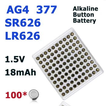 Baterai Tombol Alkaline AG4 LR626 377 SR626SW, 1.5 V, Cocok Untuk Mainan Jam Tangan Mainan Remote control