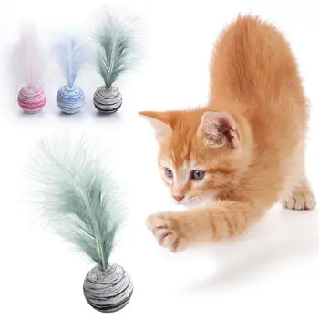 Bola Mainan Kucing Bulu Mainan Kucing Lucu Bola Bintang Plus Bola Busa Bulu Mainan Lempar Mainan Interaktif Perlengkapan Hewan Peliharaan Mainan Katten