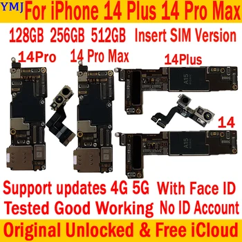 Diuji Sepenuhnya Asli Untuk Motherboard Asli iPhone 14 Pro Max 14 Plus Dengan ID Wajah Tidak Terkunci Bersihkan Papan Utama iCloud Tanpa ID Ac