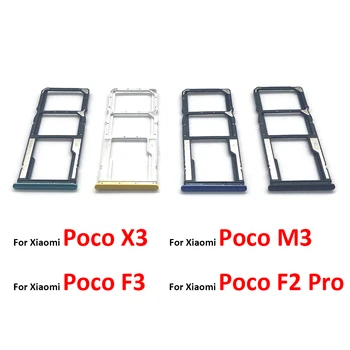 Dudukan Baki SIM Baru untuk Xiaomi Poco X3 NFC M3 F3 F2 Pro Dudukan Slot Baki Kartu Sim Soket Adaptor Suku Cadang Perbaikan