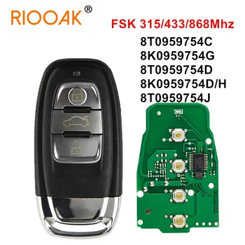 FSK 315/433/868 MHz Kunci Kendali Jarak Jauh PCF7945A Chip 8T0959754C / D 8K0959754G 8K0959754D / H untuk Audi A4 Q5 A5 A4L S5