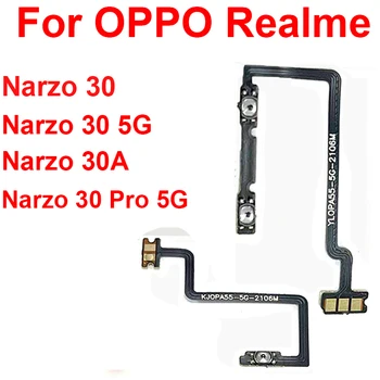Kabel Fleksibel Tombol Volume Daya untuk Oppo Realme Narzo 30 30 Pro 30A Tombol Samping Volume Daya 5G Bagian Tombol Hidup Mati
