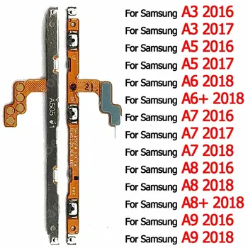 Kabel Fleksibel Volume Tombol Samping Hidup Mati untuk Samsung Galaxy A8 Plus A8+ A9 2018 A3 A5 2016 A6 A6+ A7 Suku Cadang 2017