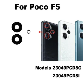 Kaca Kamera Belakang Baru Asli untuk Lensa Belakang Xiaomi Poco F5 dengan Pengganti Perekat Stiker Lem 23049PCD8G 23049PCD8I