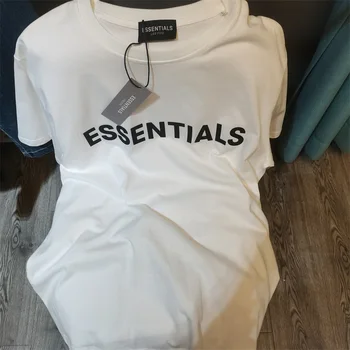 Kaos Essentials Kedatangan Baru 2023 Kaus Cetak Tetes Padat Kaus Katun Lengan Pendek Kaus Atasan Pengiriman Satu Hari Kaus Atasan