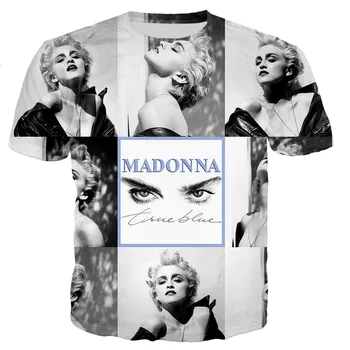 Kaos Madonna Kaus Gaya Harajuku Kasual Atasan Streetwear Kaus Cetak 3D Pria/Wanita Dropshipping Kaus Gambar 3D