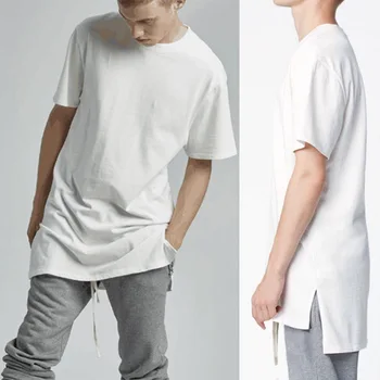 Kaus Skateboard Kaus Garis Panjang Leher-O Kaus Lengan Pendek Hip Hop Kaus Panjang Pakaian Pria Hitam Gaya Streetwear Musim Panas