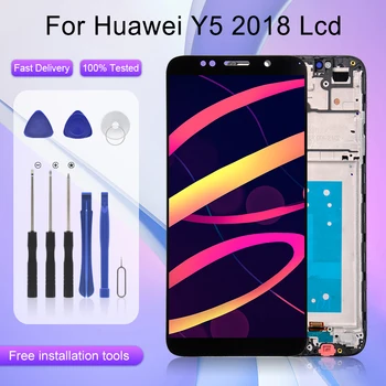 Layar 5.45 inci Y5 2018 untuk Huawei Y5 Prime 2018 Rakitan Digitizer Sentuh LCD Layar Y5 Pro DRA L02 L22 LX2 dengan Bingkai