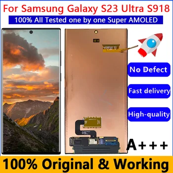 Layar Asli AMOLED untuk Samsung S23 Digitizer Layar Sentuh LCD Ultra untuk Samsung Galaxy S23 Ultra 5G LCD S918 S918B S918U