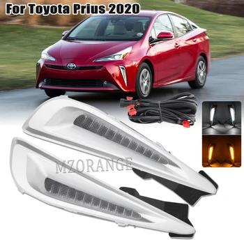 LED DRL untuk Toyota Prius 2019 2020 2021 Lampu Berjalan Siang Hari Lampu Kabut Lampu Depan Lampu Sein Kit Bodi Mobil Harness