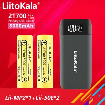 LiitoKala Bank Daya Lii-MP2 Input Tipe C Pengisi Daya Pengisian Cepat QC3. 0 + baterai Lii-40A Lii-50E 21700 4000mah 5000mah