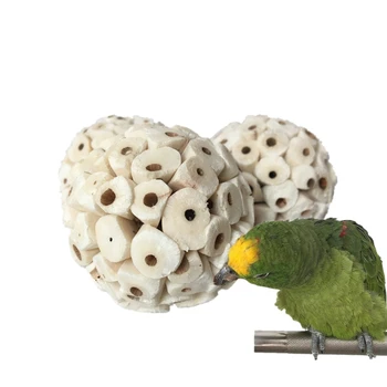 Mainan Burung 3 Buah Bola Sola Alami Mainan Mencari Makan Rusak Kunyah Lembut untuk Burung Beo Budgie Finch Macaw 6cm / 2.36 in