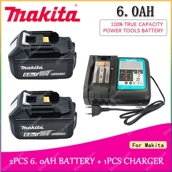 Makita 100% Asli 18V Makita 6000mAh Alat listrik isi ulang lithium-ion 18V Baterai pengganti BL1860 BL1830 BL1850 BL1860B