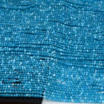 Manik-manik Rondelle Segi Apatit Biru Alami 2.9 mm, Warna Khusus