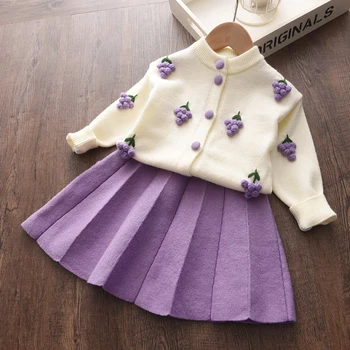 Menoea Pakaian Anak Perempuan Pakaian Anak-anak Pakaian Musim Dingin Kancing Penyambungan Sweter Kemeja Rok Pakaian Pakaian Bayi untuk Pakaian Anak-anak
