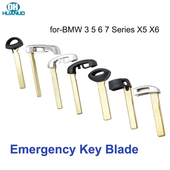 OHHUANUO Bilah Kunci Darurat Bilah Kunci Kosong yang Belum Dipotong Fob Kunci Jarak Jauh Pintar Cocok untuk BMW Mini Seri 3 5 6 7 X5 X6 Seri 5 7 Baru
