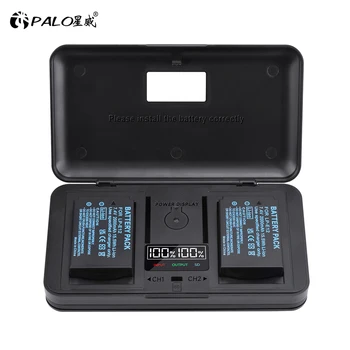 PALO LP-E12 LP E12 Baterai + Kotak Penyimpanan / Antarmuka SD / Pengisi Daya LCD untuk Canon Rebel SL1 Ciuman 100D X7 EOS-M EOS M M2 EOS M10 M50