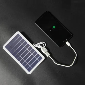 Panel Tenaga Surya / Solar Panel 2W 5V Portabel dengan Pengisian Daya Aman USB untuk Pengisi Daya Baterai Stabil untuk Ponsel Bank Daya Rumah Berkemah Di Luar Ruangan