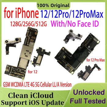 Pelat Tidak Terkunci iCloud untuk Motherboard Mini iPhone 12 Pro Max dengan ID Wajah Mainboard 128gb Asli Tanpa Papan Logika Akun ID