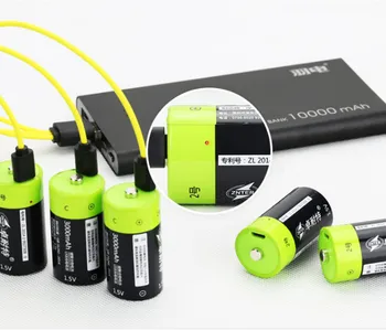 Penjualan panas baterai isi ulang ZNTER 1.5 V 3000mAh baterai lithium polymer isi ulang USB ukuran C diisi dengan kabel Micro USB