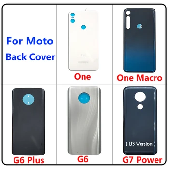 Penutup Baterai Belakang Kaca Penutup Belakang untuk Motorola Moto One Macro Action / G6 Plus / G7 Power / G9 Play / E7 dengan Perekat Lem