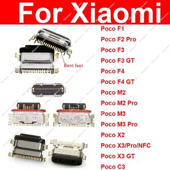 Port Pengisi Daya USB untuk Xiaomi Mi Pocophone F1 F2 F3 F4 GT M2 M3 Pro X2 X3 NFC Pro C3 Soket Konektor USB Pengisi Daya Bagian Soket Dok Pengisi Daya