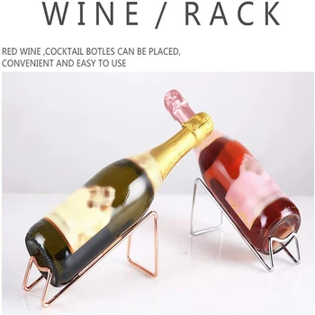 Rak Anggur Tampilan Botol Bir Pemegang Champagne Stand Rak Minuman Baja Tahan Karat Dekorasi Meja Bar Rumah Tangga Sederhana