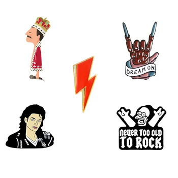 Rock You Enamel Pin OD HS Ratu MJ Bros Tas Pakaian Lencana Pin Kerah Perhiasan Band Rock and Roll Pecinta Musik