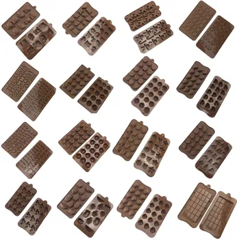 Silikon Cokelat Cetakan 28 Bentuk Baking Alat Non-stick Kue Cetakan Jelly dan Permen 3D DIY Terbaik