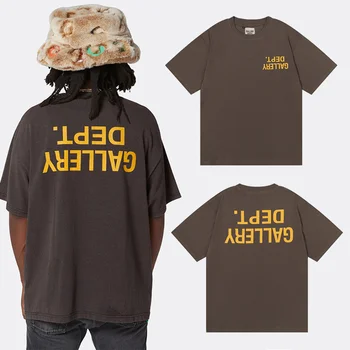 T-shirt DEPT GALERI 2023 Pria Wanita 1: 1 Versi Teratas T-shirt Fashion Hip-hop Kebesaran Versi Atas