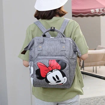 Tas Bersalin Ibu Disney Tas Penyimpanan Ransel Tahan Air Popok Mickey Mouse Tas Travel Mode Kereta Dorong Bayi Kapasitas Besar