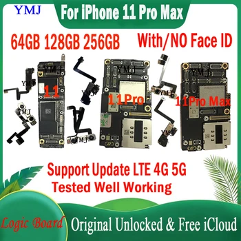 Tidak Ada Akun ID Untuk Motherboard iPhone 11 Pro Max Asli Tidak Terkunci Dengan / TANPA ID Wajah Papan Logika iCloud Gratis Diuji Pelat Bagus